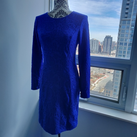 H&M Cobalt/Royal Blue Bodycon Long sleeve Dress - Picture 3 of 8